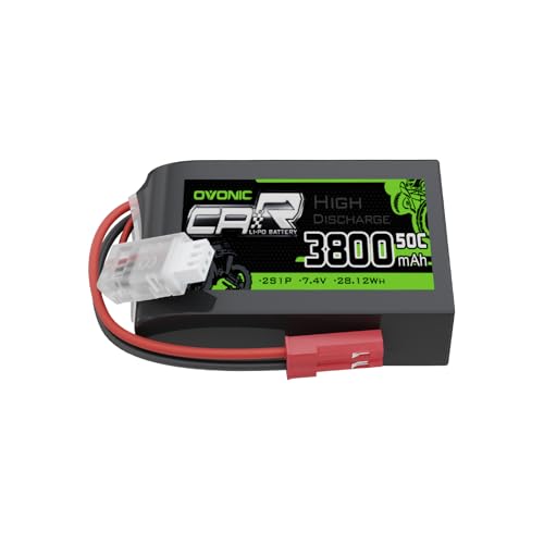 OVONIC 3800mAh 7.4V 2S1P TX Lipo Battery Pack with JST-SYP Plug for The QX7