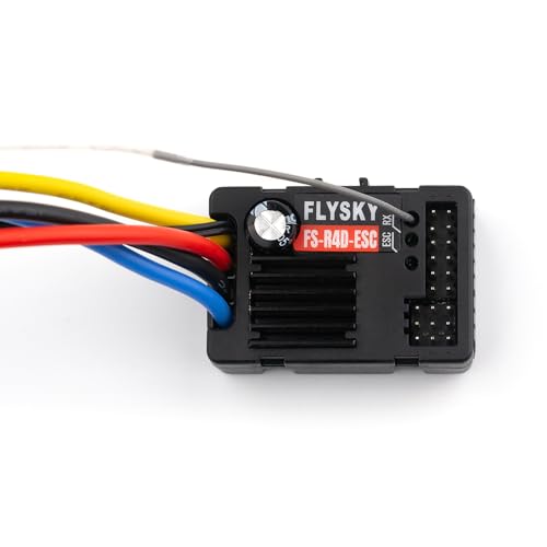 GoolRC Flysky FS-R4D-ESC Receiver, 2 in 1 2.4GHz 4CH Receiver with Speed and LED Control, ANT Protocol PWM Output Compatible with FS-G7P Radio Transmitter for 1/10 RC Crawler On-Road Off-Road Truck