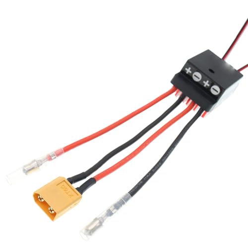 RC Car 60A Brushed ESC Electric Speed Controller 6V/2A BEC Compatible with Traxxas TRX4 TRX6 D90 HSP Tamiya Redcat Axial SCX10 HPI 4WD Truck 1/10 RC Truck Car Crawler (XT60 Plug Without Fan) - style: XT60 Plug without Fan