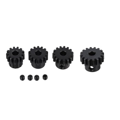 Hardened Steel Upgrade Pinion Gear Set: 13T 14T 15T 16T fit 5mm RC Motor Shaft (Work with Steel Spur Gears) for RC Vehicles, Set of 4