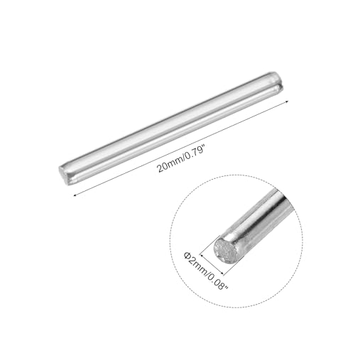 MECCANIXITY 40pcs 2mmx20mm Toys Shaft Round Rod Axles Drive Shaft for DIY RC Car Truck Boat Helicopter Model Part, Silver - size: 2mmx20mm