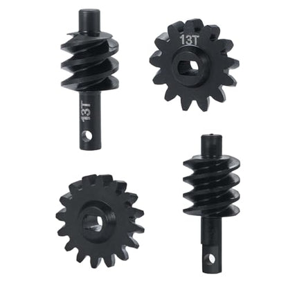 Axle Gear Overdrive Worm Differential 13T 14T/12T 18T/13T 16T Steel Gear for AX24 Axial SCX24 C10 JLU Gladiator Bronco 1/24 RC Crawler Car Upgrade Parts (13T 16T) - size: 13T 16T