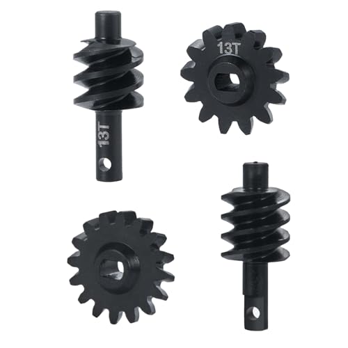 Axle Gear Overdrive Worm 13T 16T for SCX24 C10 JLU Gladiator Bronco | AX24 Axial 1/24 RC Crawler Car Upgrade Parts Steel Diff Gear Set - size: 13T 16T