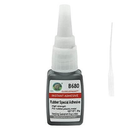 Rubber Glue B680,-30°C-110°CBlack Adhesive for bonding Shoes, Boots, Belt,Tire,Leather & Rubber - Sets in 10 Seconds.