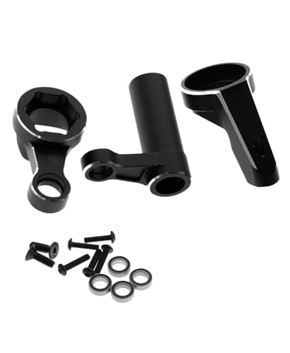 RC Servo Saver Steering Upgrades Parts for 1/8 Sledge 4WD, Servo Saver Servo Horn Steering Hops up Set for Aluminum Sledge 4WD Monster Truck #95076-4,Replace #9545,Black - color: Black