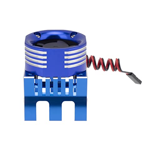 DKKY 42mm RC Cooling Fan Motor Heatsink 21000 RPM for Axial SCX10 Traxxas TRX4 Slash/Rustler/Stampede/Bandit Arrma Kraton Mojave Senton 1/8 1/10 RC Crawler Car 4274 4268 Motor, Blue - color: Blue