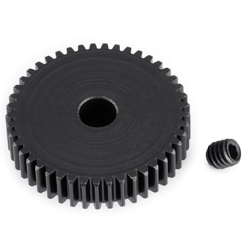 Steel 48P Motor Gear 5mm Bore 45T for 1/10 1/8 1/6 1/5 RC Buggy | Monster Truck Drift Car Off-Road Crawler Part Pinion Gears - size: 45T