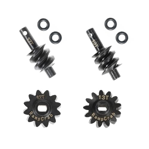 Overdrive Differential Gear Set 12T & 13T, Hardened Steel, 1/24, Upgrade Parts for Axial SCX24 Bronco Deadbolt JLU B-17 Gladiator C10, 1/24 RC Crawler Car - size: 12T+13T