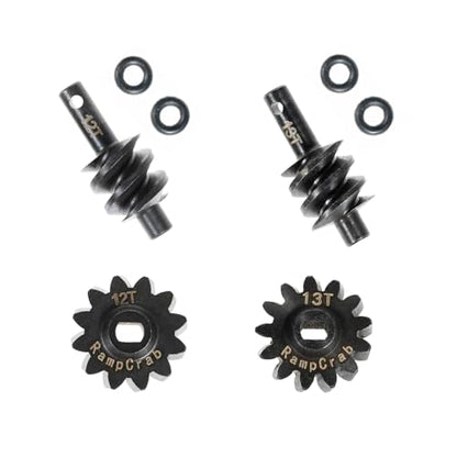 Overdrive Differential Gear Set 12T & 13T, Hardened Steel, 1/24, Upgrade Parts for Axial SCX24 Bronco Deadbolt JLU B-17 Gladiator C10, 1/24 RC Crawler Car - size: 12T+13T