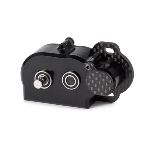 Straight Axle Transmission NOD Tiny Gearbox with Adapter Plate, Black | 4:1 Low Gear Ratio, with 48P 44T Spur Gear, Fit for Axial AR44 AR45 AR60 Enduro Vanquish F9 F10 - color: Black