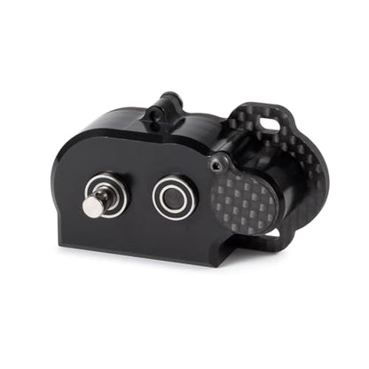 Straight Axle Transmission NOD Tiny Gearbox with Adapter Plate, Black | 4:1 Low Gear Ratio, with 48P 44T Spur Gear, Fit for Axial AR44 AR45 AR60 Enduro Vanquish F9 F10 - color: Black