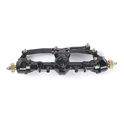 1/24 RC Aluminum Complete Front Axle for Axial SCX24 RC Crawler Upgrades (Black) - color: Black