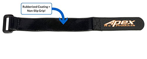 5 Pack 20mm x 200mm HD Rubberized Battery Straps Non-Slip 3030