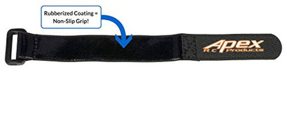5 Pack 20mm x 200mm HD Rubberized Battery Straps Non-Slip 3030