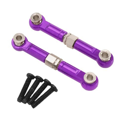 2X 1/14 RC Steering Linkage Aluminum Alloy Adjustable Tie Rods for 14211 Model RC Hobby Car Parts- Violet - color: Violet