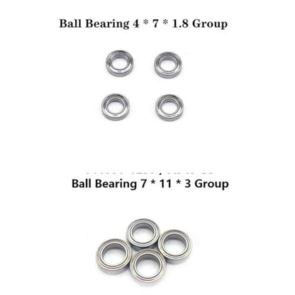 Double Rubber Seal for Wltoys 144001 144002 144010 124016 124017 124018 124019 rc Car Spare Parts Accessories 20Pcs Ball Bearing Set