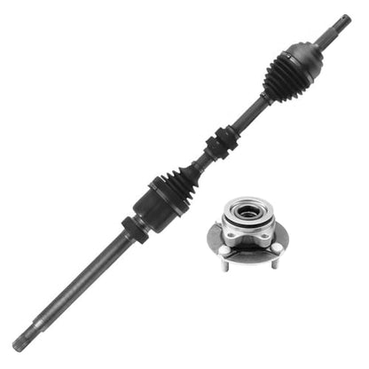 Detroit Axle - 2pc Front Right CV Axle Kit for 2007-2012 Nissan Versa | 2009-2014 Cube, Passenger Side CV Axle Shaft Assembly Wheel Bearing Hub Assembly 2008 2009 2010 2011 Replacement - size: 2WX471380/Pair