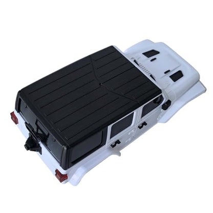 6.10 inches (155mm) Wheelbase Shell Hardtop Body Replacement Part for TRX4M Bronco Defender AX8560 1/18 RC Crawler Chassis (White) - color: White