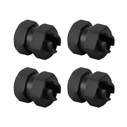 INJORA Black Brass Wheel Hexadecimal Hub + 5 mm Extender for 1/24 SCX24