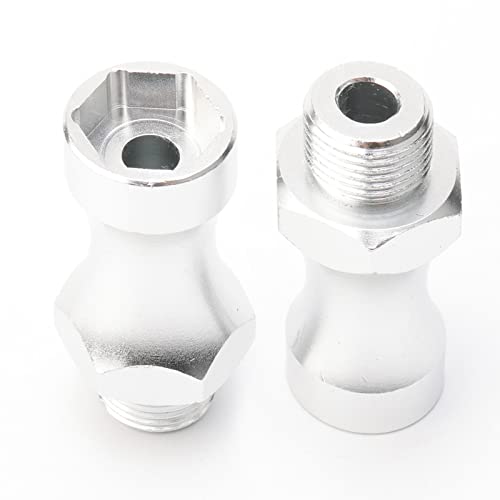 4 Pack Aluminum 12mm to 17mm Wheel Hex Hub Conversion Adapter Widener for 1/8 1/10 RC Car Upgrade Parts, Silver - color: Silver