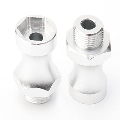 4 Pack Aluminum 12mm to 17mm Wheel Hex Hub Conversion Adapter Widener for 1/8 1/10 RC Car Upgrade Parts, Silver - color: Silver