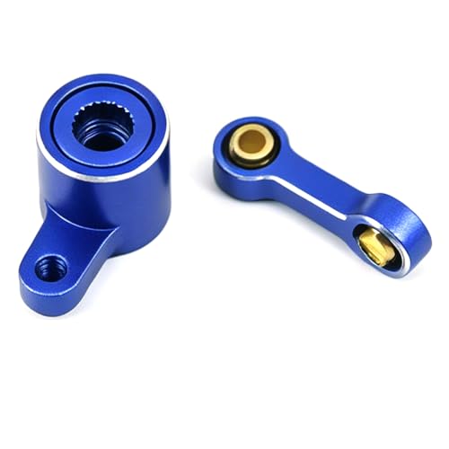 Aluminum Servo Steering Link Set for ARRMA Mini Kraton 3S 1/16 RC Car Upgrade Parts, Blue and Red (Blue Servo Steering and Steering Set) - color: Blue Servo Steering and Steering Set