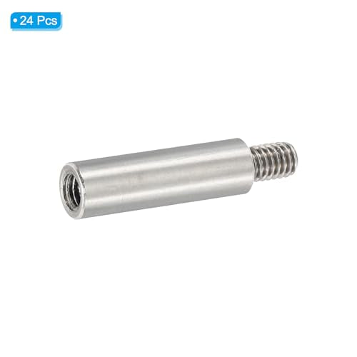 PATIKIL 24pcs M4 Standoffs, M4 20+6mm Spacer Standoffs Steel Threaded Standoffs Screws Kit 4mm ID 6mm OD Metric Male Female Thread Adapters for Circuit Board PCB RC Drones Motherboard - size: 20+6mm L