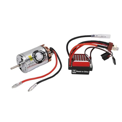 Alomejor 550 Brushed Motor, High Purity Copper Windings 60A ESC Combo with T Plug for 1/10 RC Crawler Car Axial SCX10 II III (28T) - size: 28T