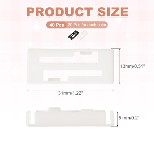 MECCANIXITY 40 Pcs Servo Extension Cable Clips, Servo Cable Safety Connector Lead Wire Buckle Lock for RC Car Plane Boat DIY Y Adapter Cable, Black/White - color: Black/White