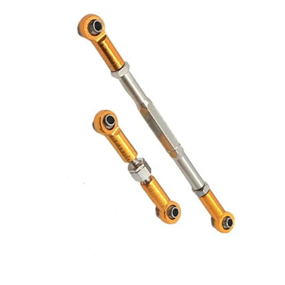 Front Rear Drive Shaft for WPL C14 B1 B14 B16 B24 B26 Steering Tie Rod Set for 1/16 rc Car Crawler Part 2pcs Metal Linkage Servo Link(Yellow) - color: Yellow