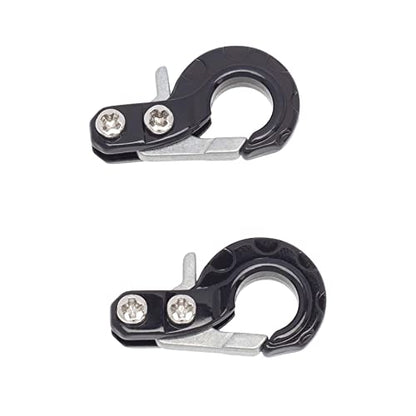 RC Crawler Winch Hooks, Metal Trailer Tow Hook for 1/10 RC Car SCX10 Tamiya CC01 D90 D110 TF2 TRX4 Accessories (Black) - color: Black
