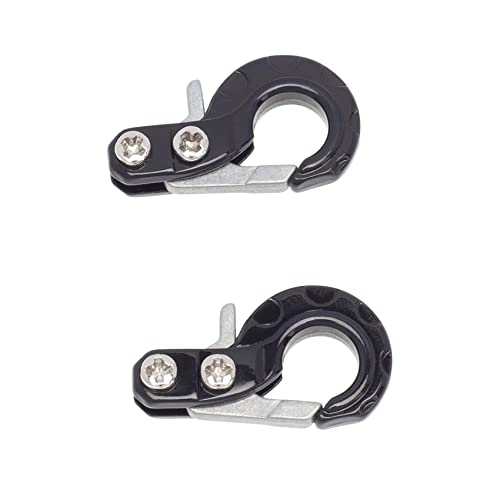 RC Crawler Winch Hooks, Metal Trailer Tow Hook for 1/10 RC Car SCX10 Tamiya CC01 D90 D110 TF2 TRX4 Accessories (Black) - color: Black