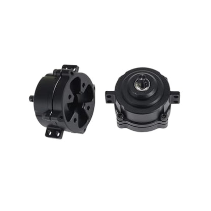 Metal Front Planetary Gearbox Transfer Case Transmission Drive Shaft Skid Plate Set for 1/10 RC Rock Crawler SCX10 II 90046 Chassis Metal Prefixal Gearbox Upgrade (Black) - color: Black