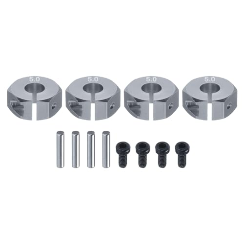 MECCANIXITY Aluminum 12mm Wheel Hex Hubs Drive Adapters Grey 5mm Thickness with Screws and Pins for RC Car Upgrade Replacement Parts 4Pcs - color: Grey, size: 5mm