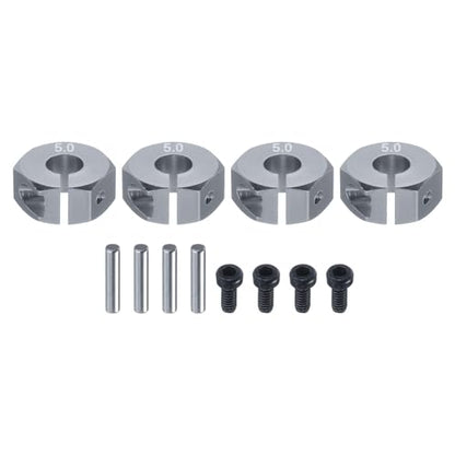 MECCANIXITY Aluminum 12mm Wheel Hex Hubs Drive Adapters Grey 5mm Thickness with Screws and Pins for RC Car Upgrade Replacement Parts 4Pcs - color: Grey, size: 5mm