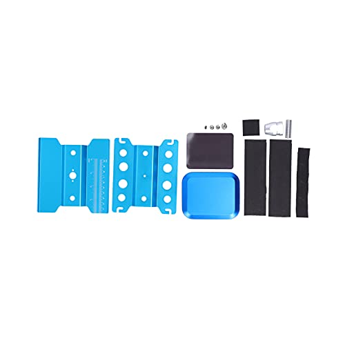 Aluminum Alloy Work Stand for RC Car 1/8 1/10, Stable Height Adjustable Repair Station for Remote Control Car , Blue 5.5 x 5.2 Inch 9.9 Oz