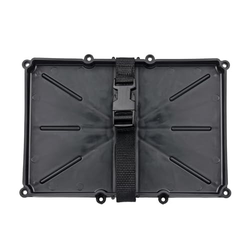 T-H Marine Narrow Battery Tray Holder with Poly Strap – Space Saving NMMA Certified Battery Tray with Recessed Mounting Wells for Marine, RV, and Trolling Motor Installations – Group 24, 10-5/8" x 7"