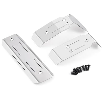 LSG Chassis Armor Guard Skid Plate Protectior for 1/16 Tra-xxas Mini Maxx | Stainless Steel Front Rear Center Armor Plates, Heavy Duty RC Car Upgrade Accessories