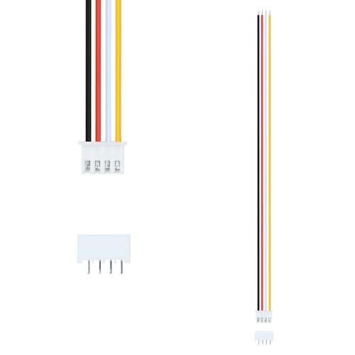 10Pairs JST-XH 2.54mm 4Pin Header Connector Kit with Male and Female Connectors Adapter 200mm 26AWG Flat Wire Cable Compatible with JST XH Plug Adapter (4P) - color: 4P