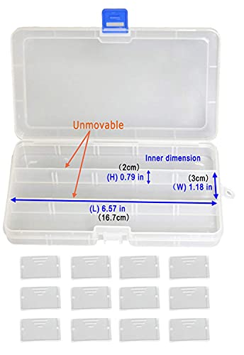 Qualsen 15 Girds Bead Organizer with Adjustable Dividers(4 Pack), Tackle Box Organizer and Small Plastic Organizer Box for Jewelry, Beads, Earrings, Crafts, Screws and Fishing Tackles Small Items - size: 15 Gird-4pcs