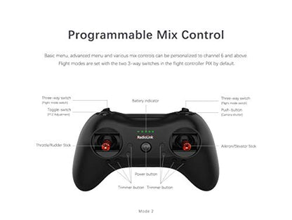 Radiolink T8S FHSS 8CH RC Handle Transmitter with R8FM R8EF 2.4GHz Receiver Support S-Bus PPM for RC Drone RC Boat Car (with R8EF Recevier)
