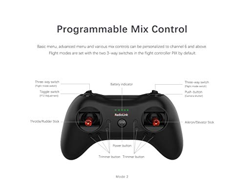 Radiolink T8S FHSS 8CH RC Handle Transmitter with R8FM R8EF 2.4GHz Receiver Support S-Bus PPM for RC Drone RC Boat Car (with R8EF Recevier)