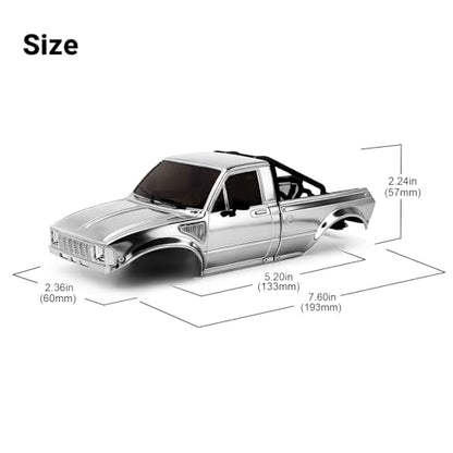 INJORA IR60-24 Body for SCX24 C10 Bronco Wrangler Base Camp 4Runner(Chrome) - color: Chrome
