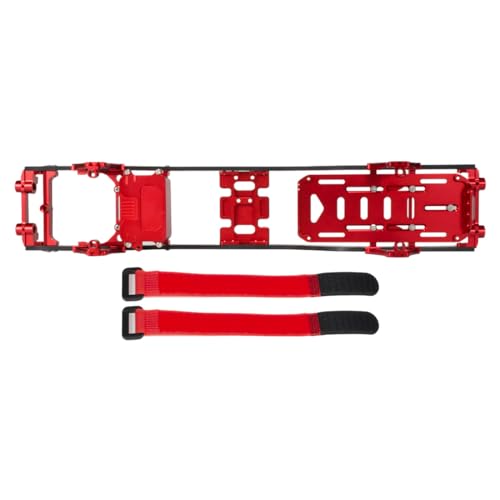 1/10 RC Crawler Carbon Fiber Girder 4.3mm CNC Metal Car Chassis Frame Body Kit for Axial SCX10 II Rock Off Road Truck Upgrade Parts (Red) - color: Red