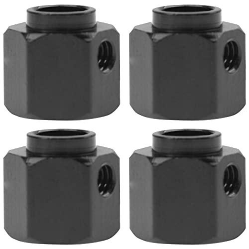 ShareGoo Aluminum RC 12mm Hex Extended Wheel Hex Hub Extension 10mm Offset Spacers Compatible with Traxxas TRX4 TRX6 1/10 RC Crawler (10mm, Black) - color: Black, size: 10mm