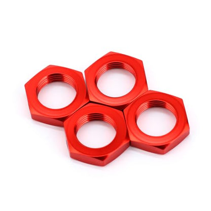 Aluminum Alloy 17mm Wheel Hex Nut Upgrade Part for Arrma 1/8 Typhon 3s 1/10 Big Rock V3 (Red)