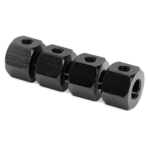 GOWENIC Aluminum Alloy RC Extension Adapter, Hub Combiner Coupler for 5mm to 12mm WPL D12 RC Truck, Wheel Hub Adapter for Car Upgrades (Black) - color: Black