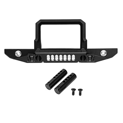 Front Bumper Aluminum Alloy Crawler Bumper RC Car Accessory with LED Light Hole for Axial 1/6 for SCX6 Car RC Car Upgrade Part (Black) - color: Black