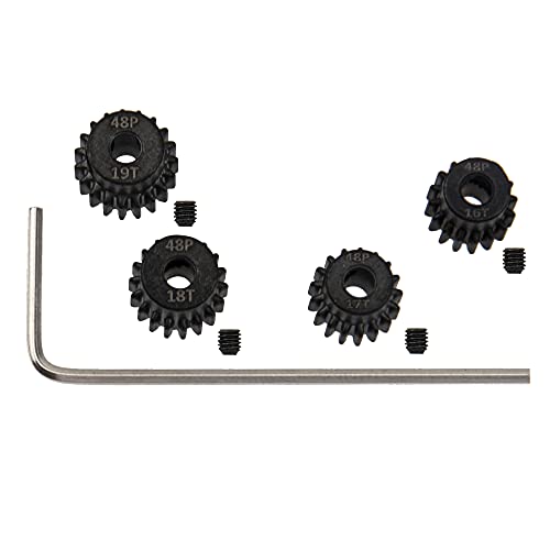 ShareGoo 48P Pinion Gear Set 16T 17T 18T 19T 3.175mm RC Motor Gear Compatible with Traxxas Redcat Tamiya Losi Arrma Axial SCX10 1/10 RC Crawler Car