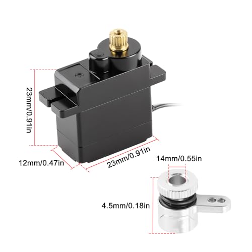 GLOBACT 1.2KG Servo with 20T Servo Saver for Arrma Grom Losi Mini-B/Mini-T | Metal Gear, Aluminum Servo Saver, For Granite Mojave Typhon Grom 1/12 1/14 1/16 1/18 RC Buggy Truck Racecar Upgrade - size: RC Servo with 20T Al Servo Saver